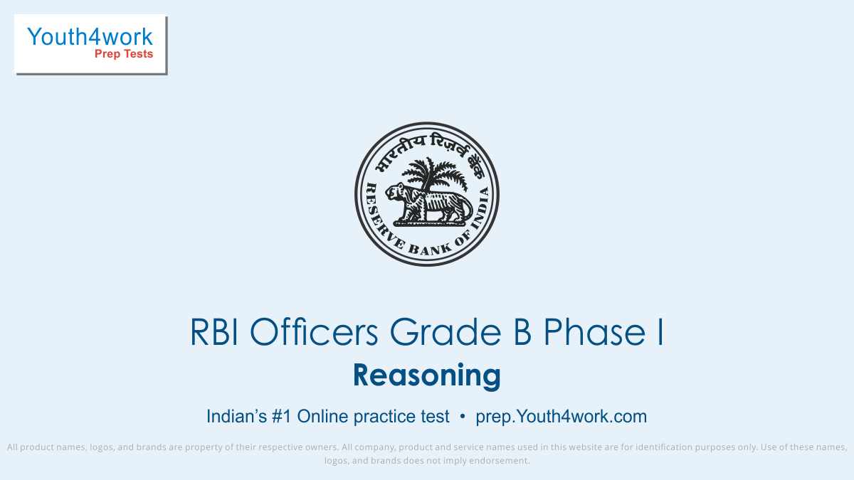 rbi grade b phase 1 free reasoning mock tests, rbi grade b phase 1 online reasoning test series, rbi grade b phase 1 reasoning practice set, rbi grade b phase 1 reasoning preparation test, online entrance exam reasoning test for rbi grade b phase 1, rbi grade b phase 1 reasoning mcqs question, reser