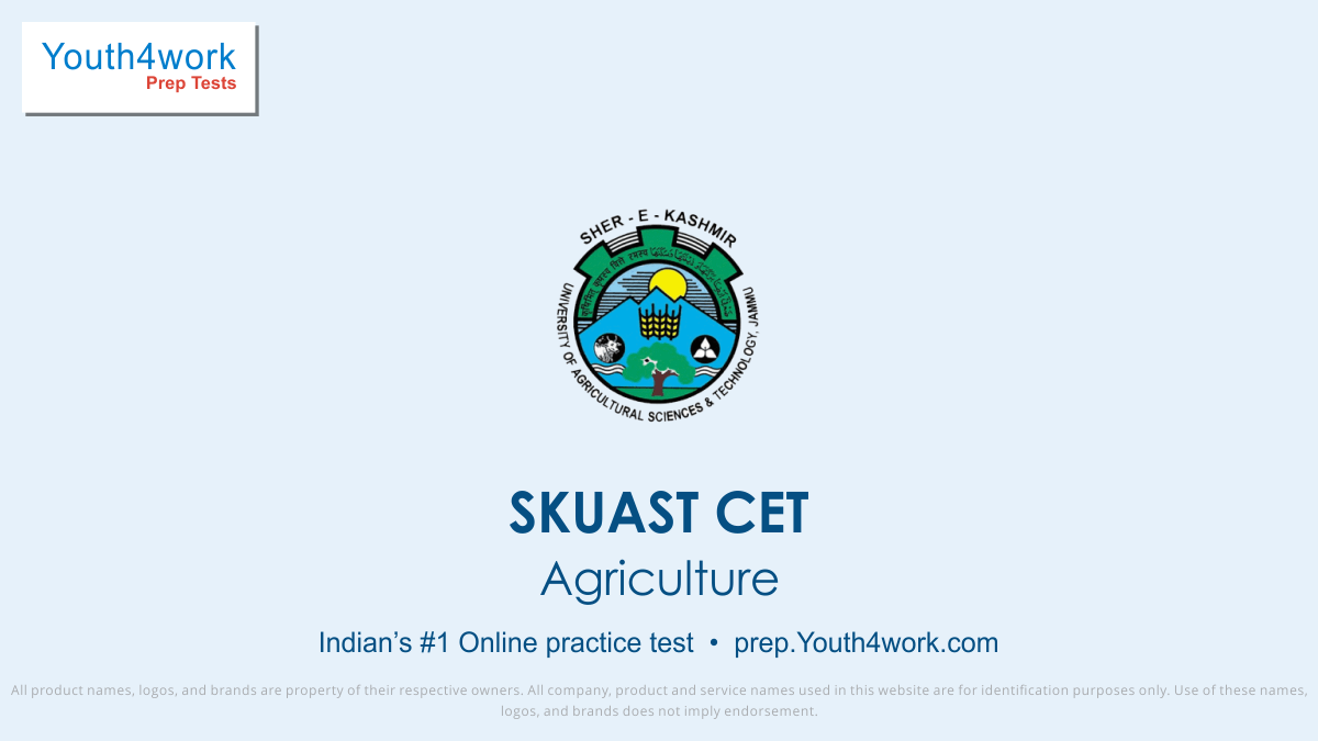 skuast admission cet free mock tests, skuast cet online test series, skuast cet practice set, skuast cet preparation test, online entrance exam test for skuast cet, skuast cet mcqs question, sher e kashmir university of agricultural sciences and technology test