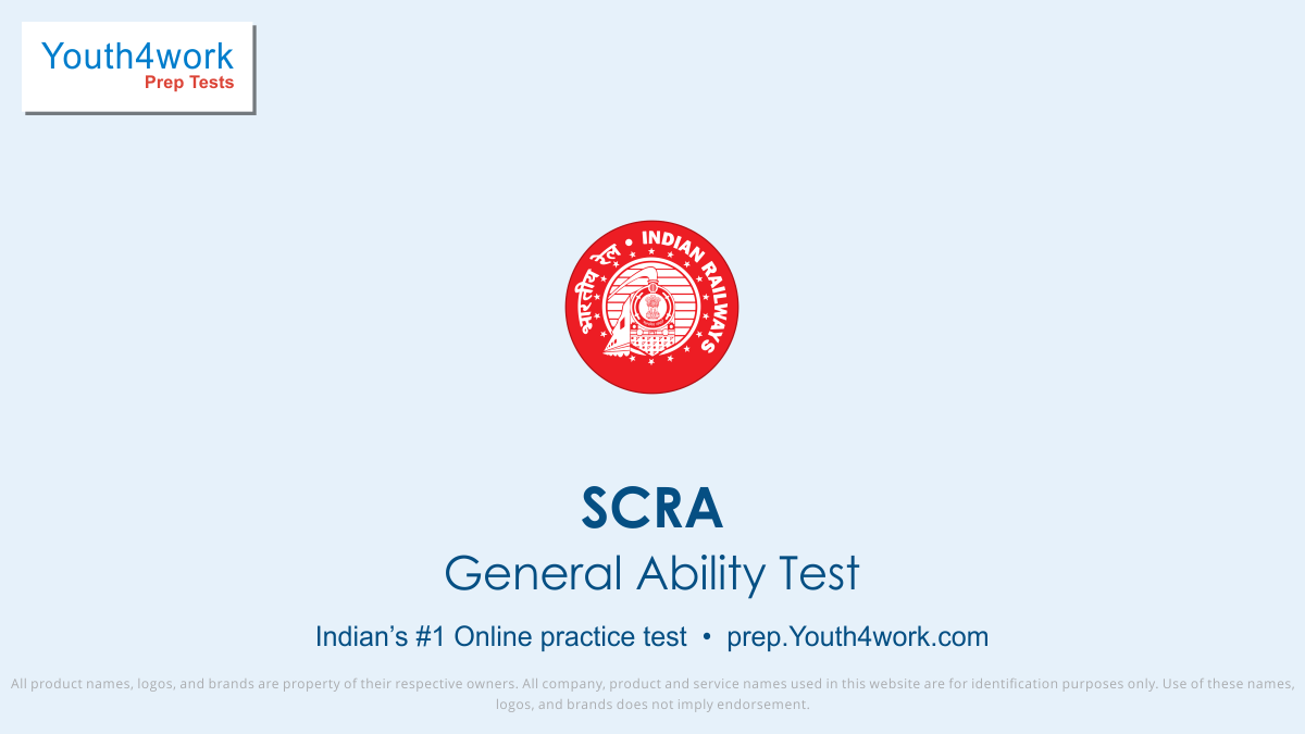 scra general ability mock test, scra online general awareness papers, free scra online mock test, scra mock test, scra practice papers, solve scra papers, railway recruitment board, general ability questions with answers