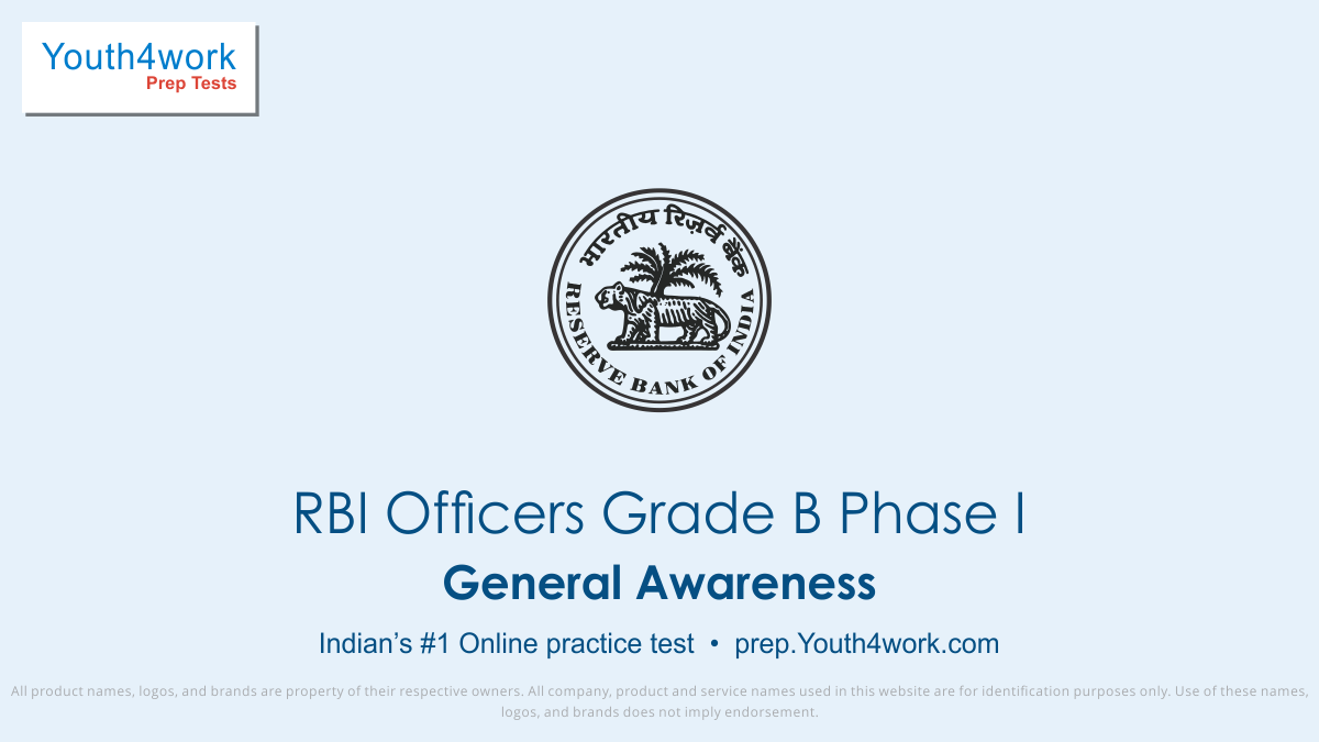 rbi grade b phase 1 free general awareness mock tests, rbi grade b phase 1 online general awareness test series, rbi grade b phase 1 general awareness practice set, rbi grade b phase 1 general awareness preparation test, online entrance exam general awareness test for rbi grade b phase 1, rbi grade 