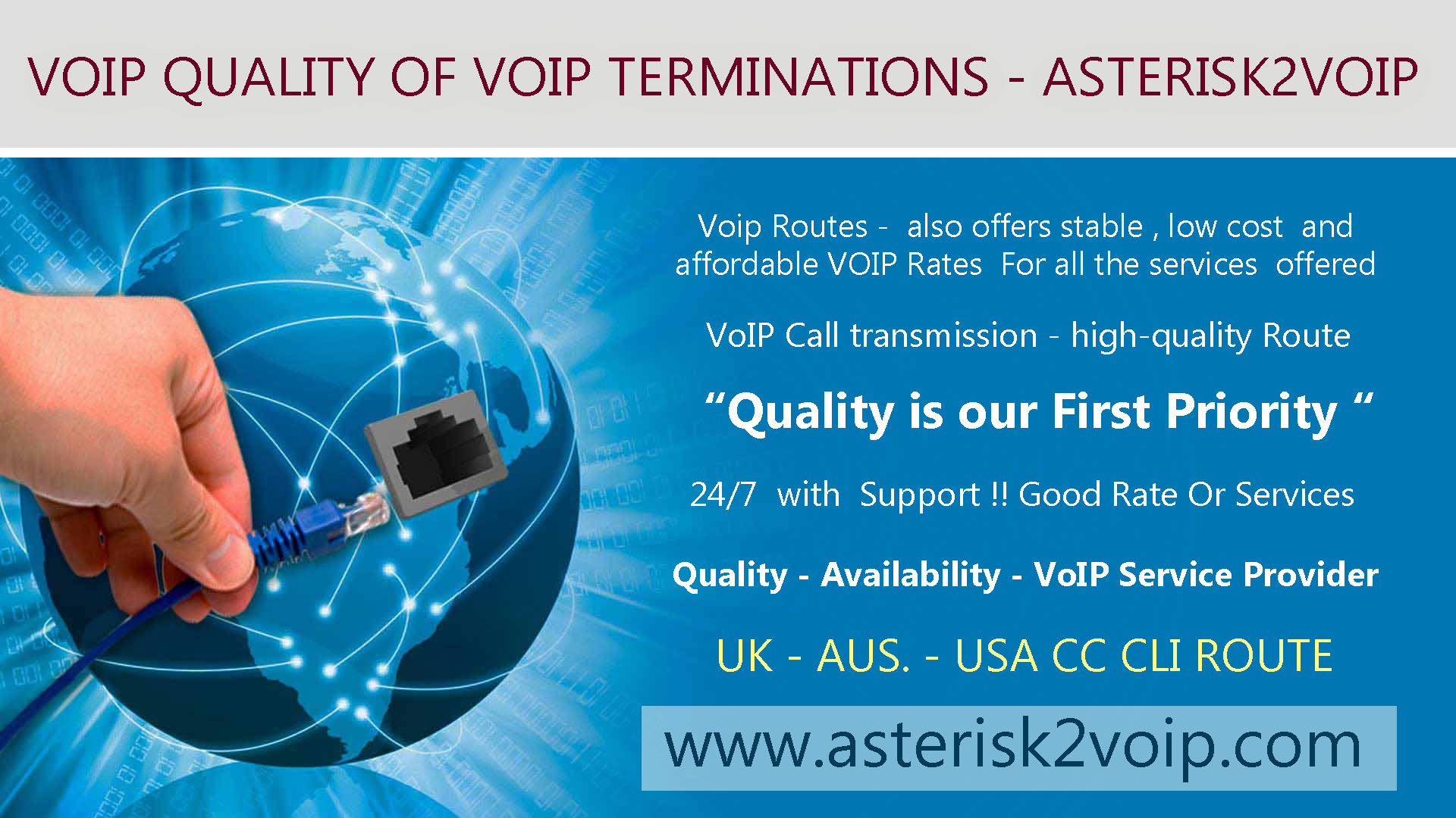 Voip CC CLI Route - Asterisk2voip Technology