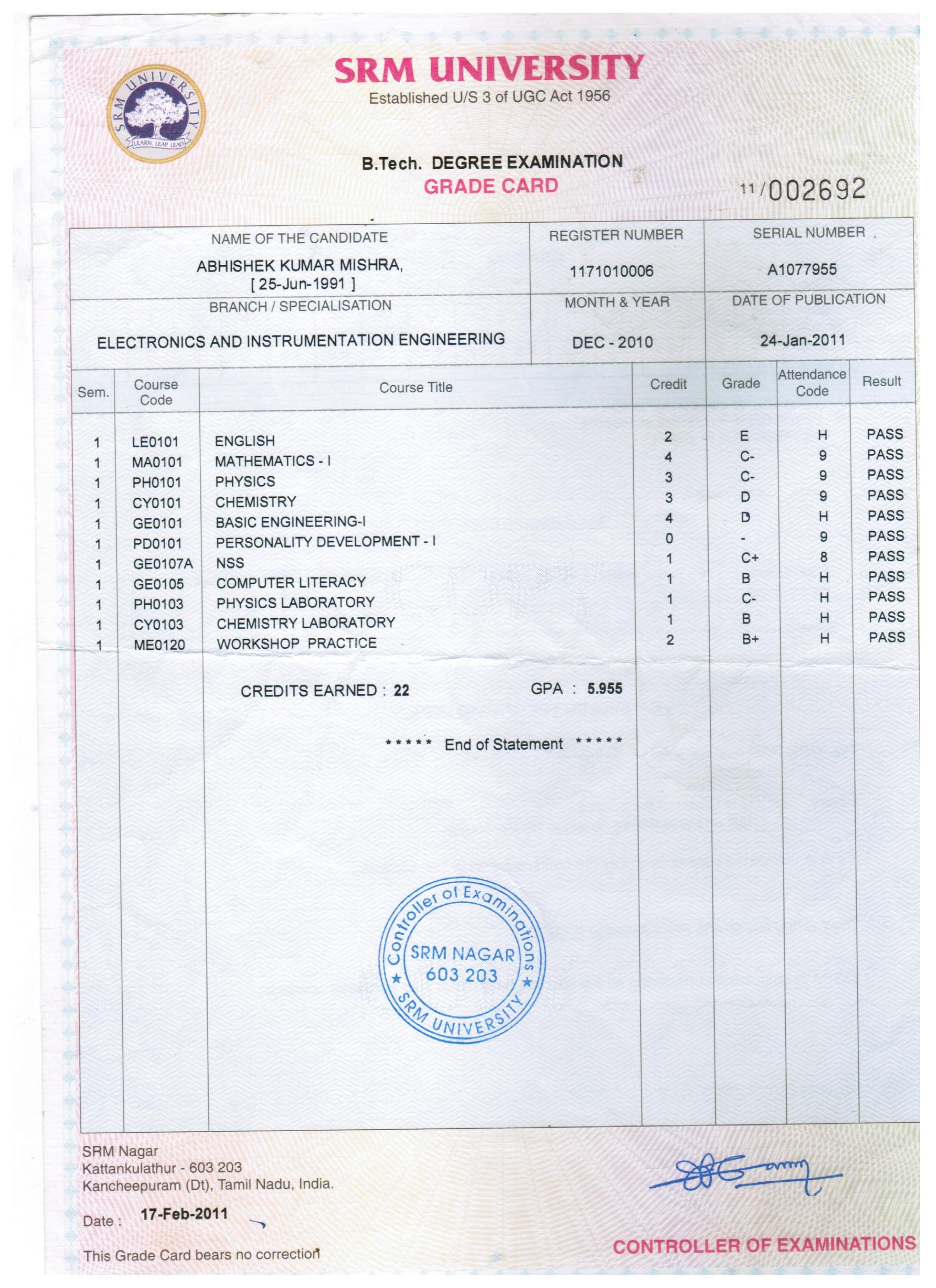 SRM UNIVERSITY Youth4work Portfolios