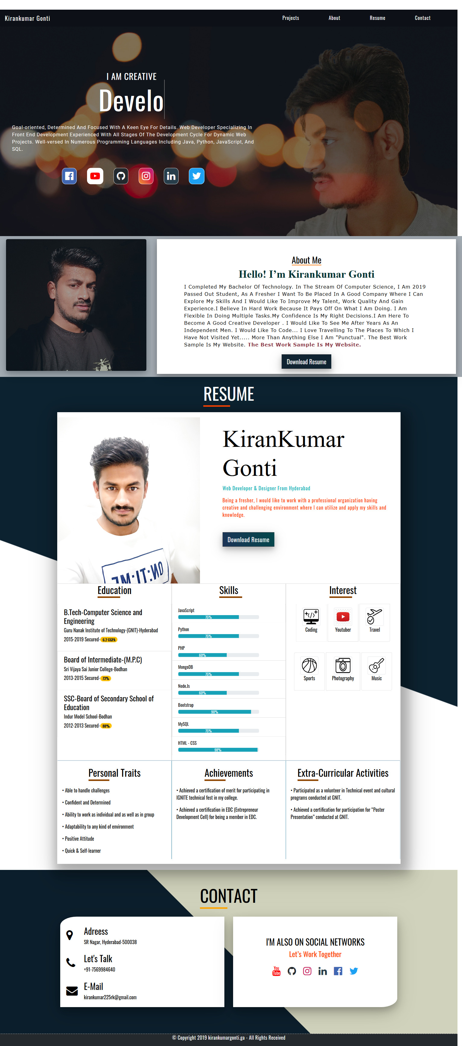 Kirankumar Gonti | Web Developer