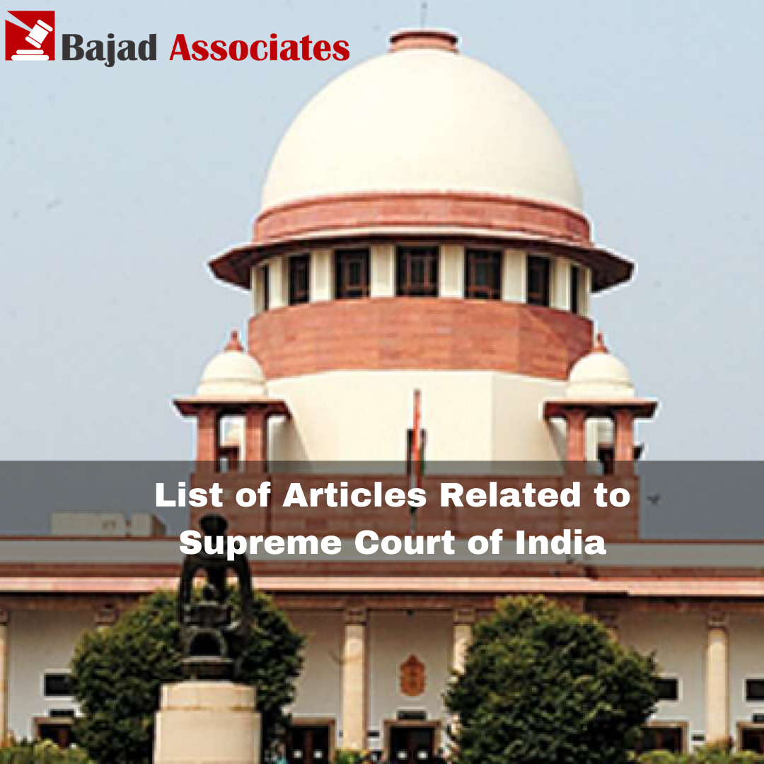  List of Articles Related to Supreme Court of India