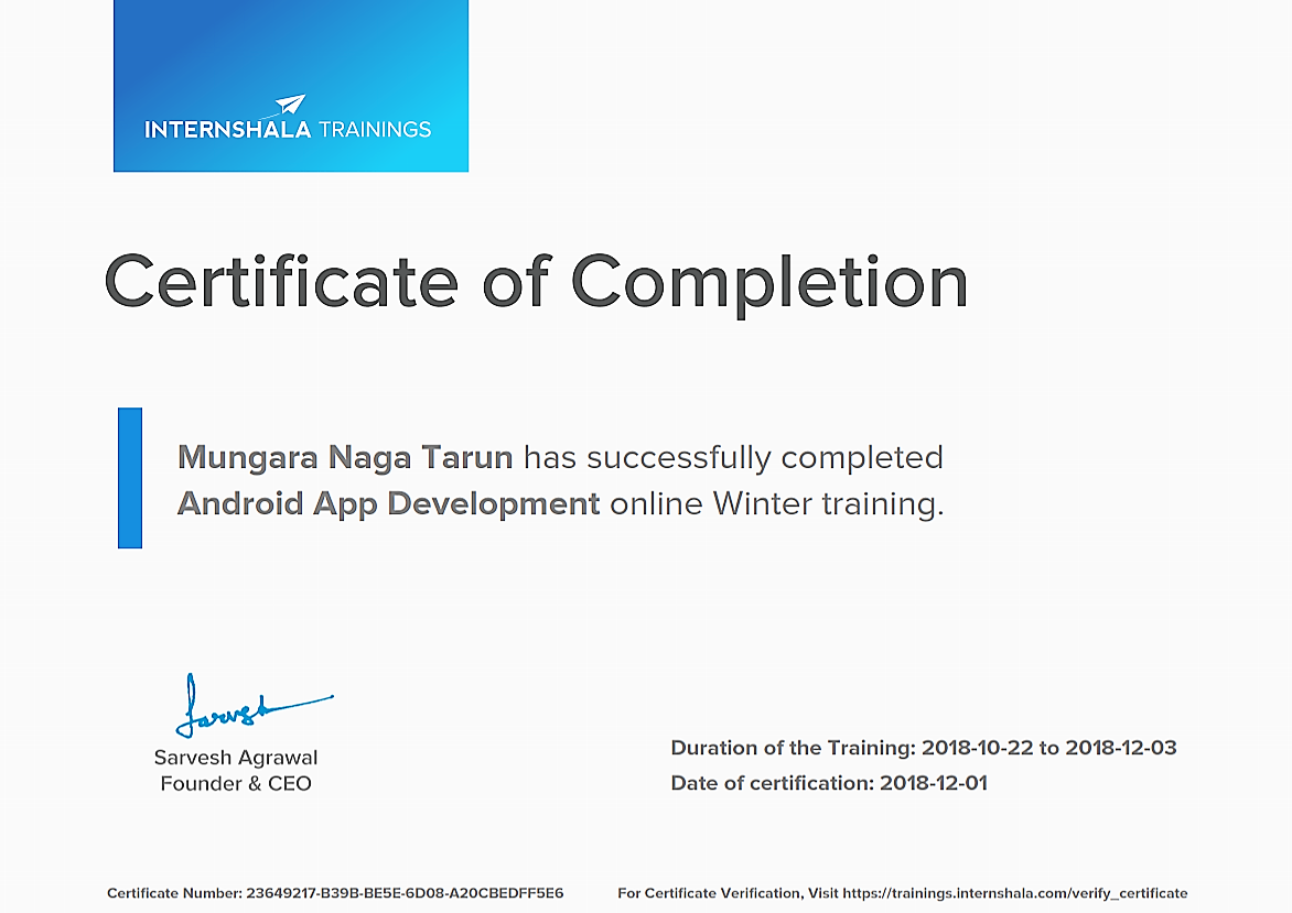 Android App Development Certification