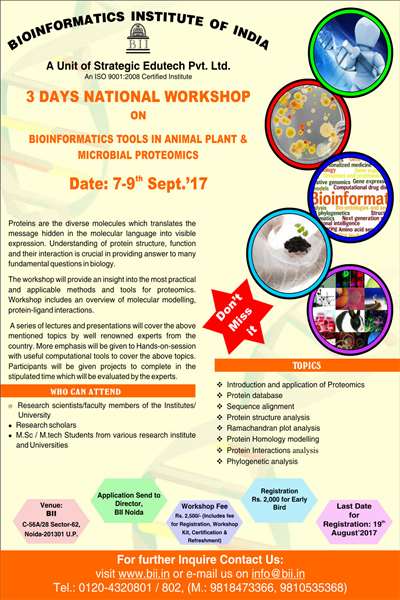 Workshop on Proteomics