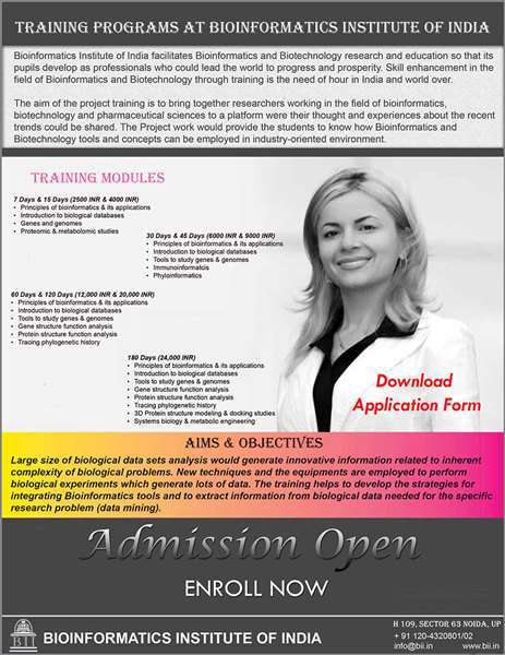 Training Programs in Bioinformatic Institute Of India 