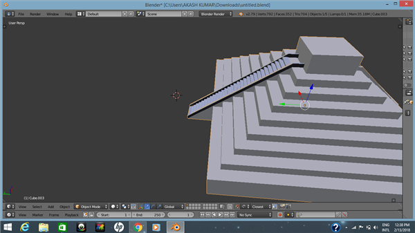 Pyramid with ladder.