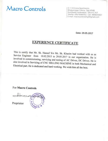 Experience Certificate Youth4work Portfolios