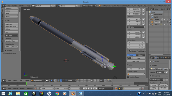 My design work in Blender